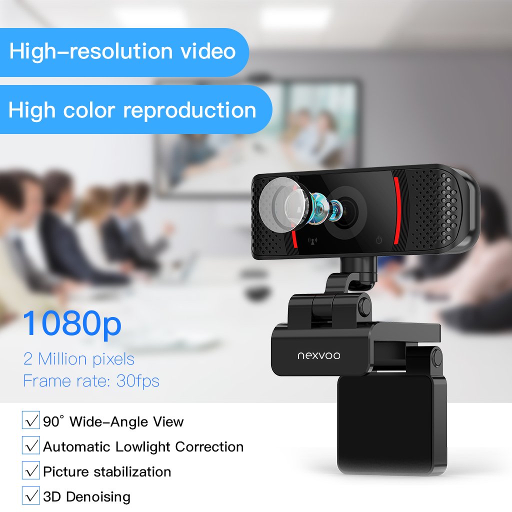Webcam USB 2K HD con Microfono, Sensore d'Immagine CMOS e Supporto PC, Compatibile per Lezioni Online, Disponibile Webcam USB 2K HD con Microfono, Sensore d'Immagine CMOS e Supporto PC, Compatibile per Lezioni Online, Disponibile